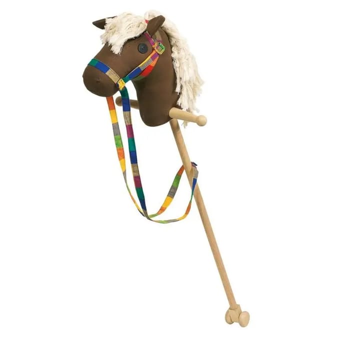 Stokpaard: JUMPER van hout en handgeweven katoen L97cm, 3+