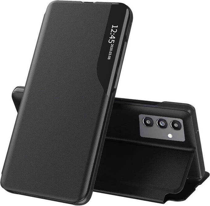 Hoesje geschikt voor Samsung Galaxy A04s - Techsuit eFold Book Case - Zwart