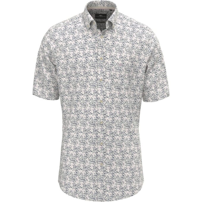 Fynch-Hatton Overhemd Short Sleeve Summer Flower Pattern Magnolia / male