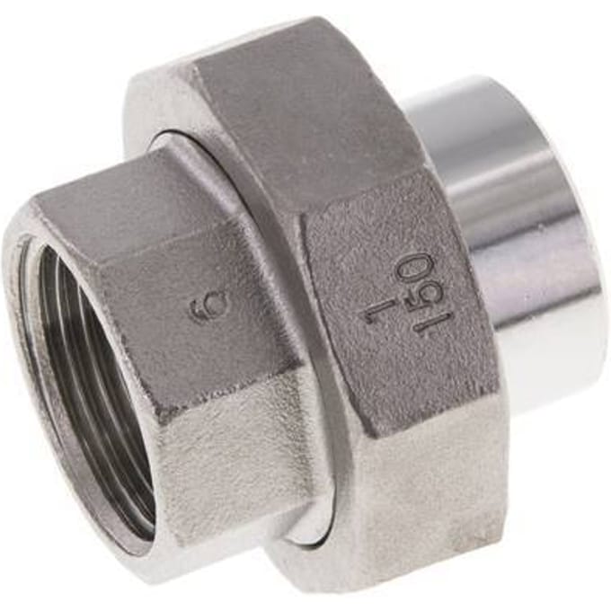 Rechte Koppeling Rp1'' Binnendraad X 33.7mm Laseind RVS Vlakke Afdichting PTFE 150bar