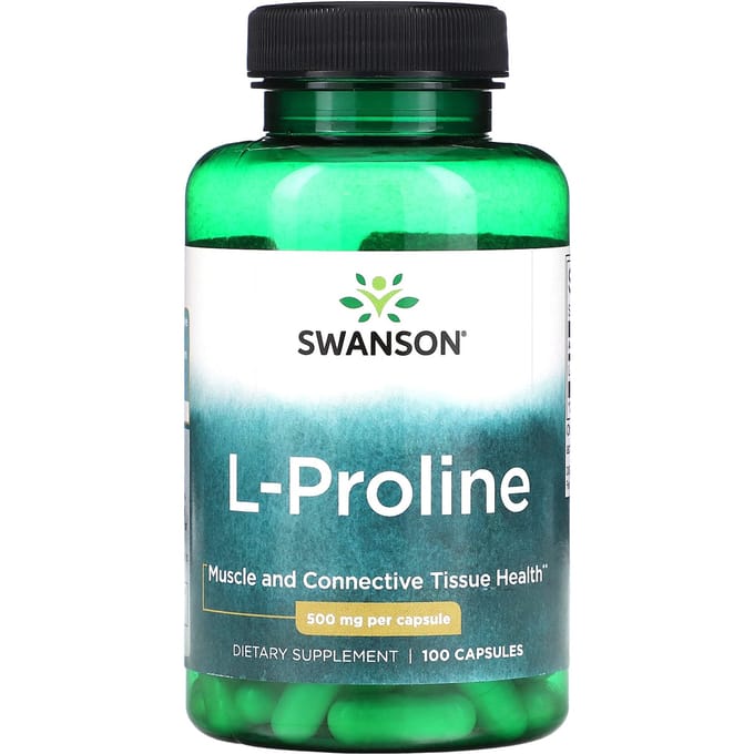 L-Proline, 500 mg, 100 Capsules