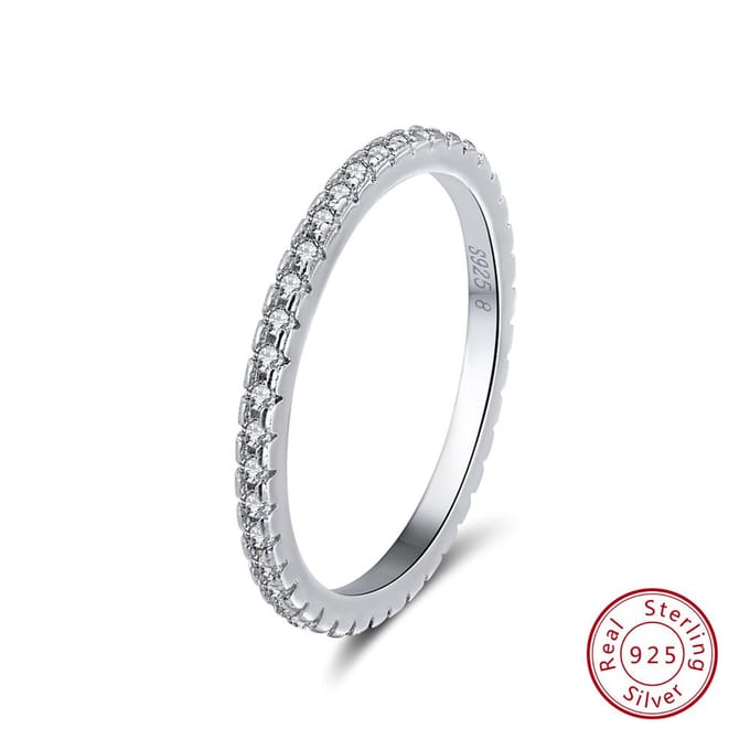 Bague en Argent Sterling S925 Bague Zircon Bijoux Créatifs 6 white