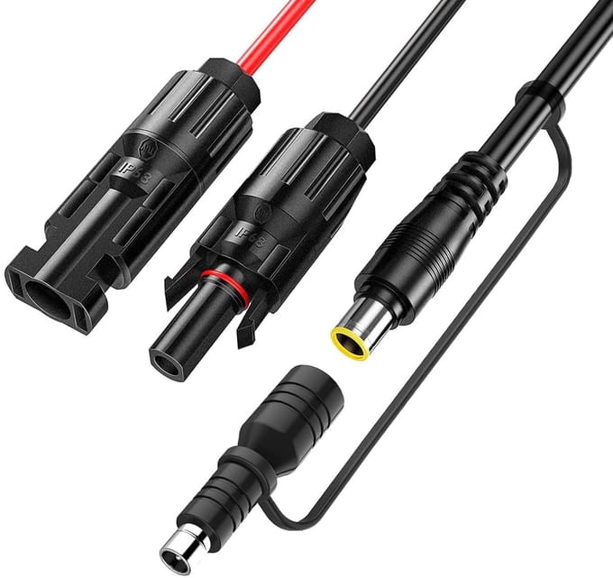 Zonnepaneel Adapterkabel - MC4 naar DC Kabel - Energie Centrale Laden - Universele Compatibiliteit - 1.8 meter - Zwart