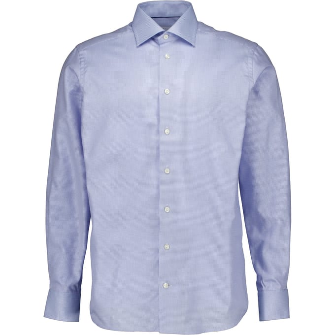 Eton Semi Solid Signature Twill Shirt Lange Mouw Overhemden Lichtblauw 100015103