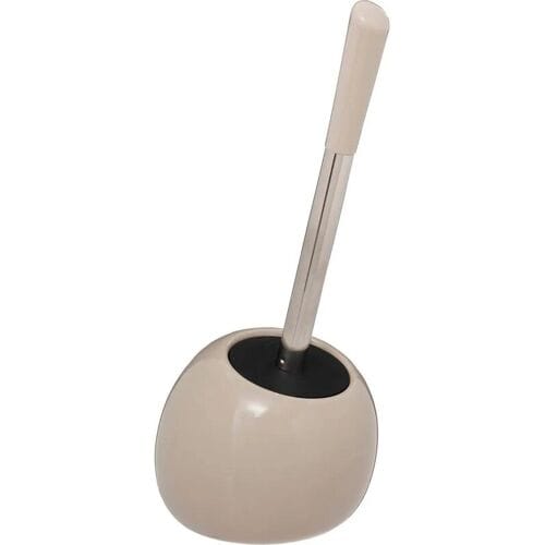 5Five Toilet/wc-borstel in houder - polyresin/metaal - beige - 35 cm