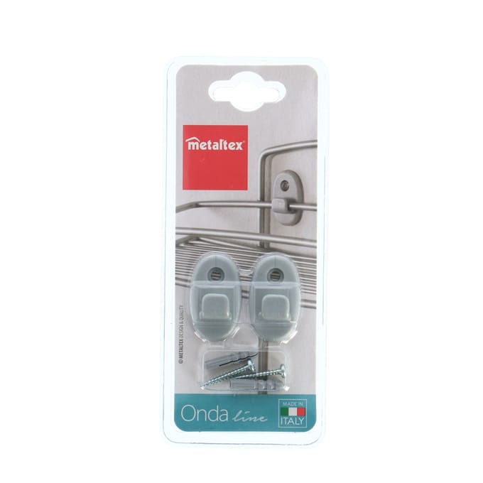 Metaltex - Onda Ophanghaken - Set van 2 - Wandhaken - Grijs