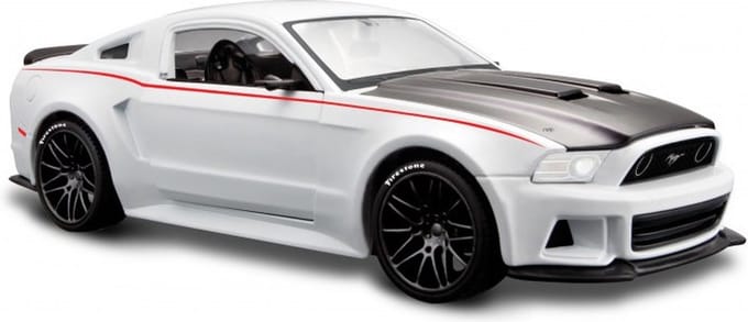 Modelauto Ford Mustang GT 2014 wit 20 x 8 x 5 cm - Schaal 1:24 - Speelgoedauto - Miniatuurauto