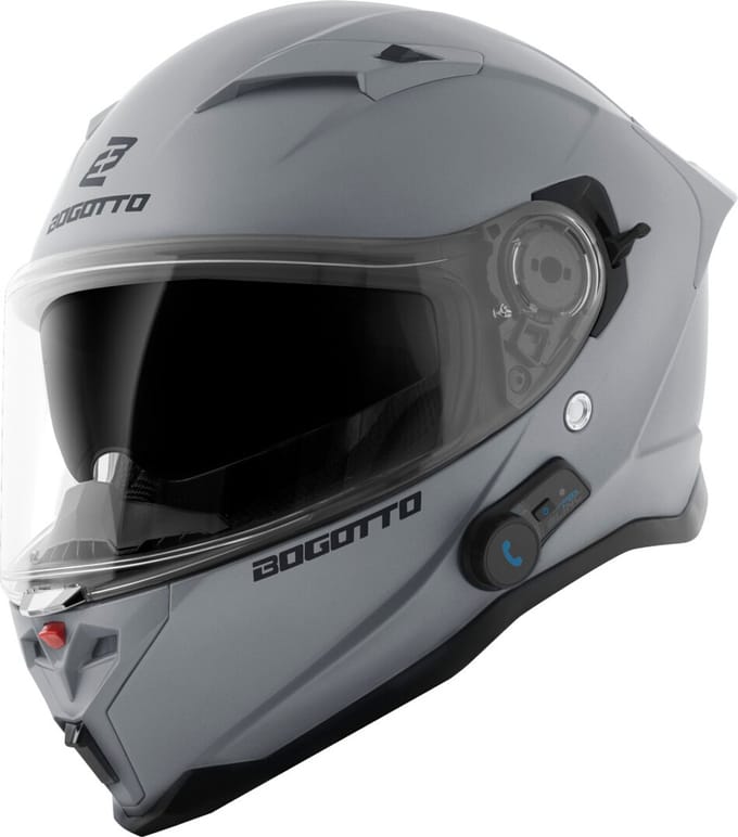 Bogotto H153 BT Grijs Bluetooth Helm - Helm