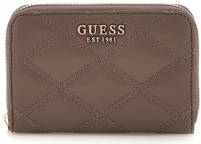 GUESS Portemonnee Tamsin SLG Medium Zip Around Wallet Dark Taupe Bruine