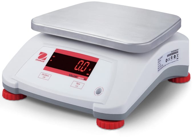 Ohaus Valor 2000 Serie - Waterdichte Keukenweegschaal - 3Kg - LED Display - IP68