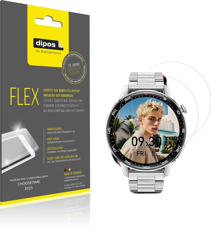 dipos – 2x Beschermfolie geschikt voor CHOOSETIME EF25 | 3D Full Cover Screenprotector | 100% Passend
