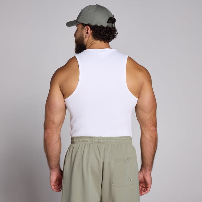 MP Men's Lift Ribbed Muscle Fit Tank - White - M