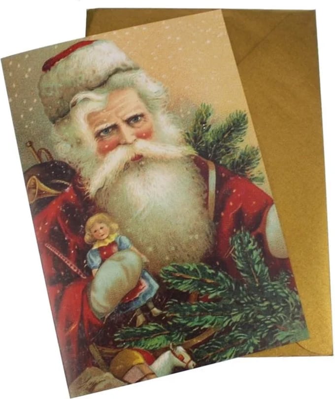 Dubbele kaart m envelop Kerstman 11,5x17cm