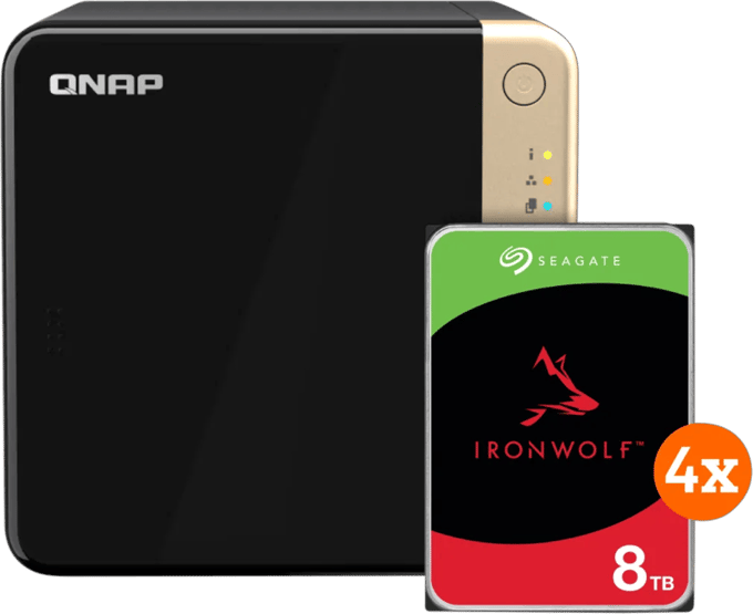 QNAP TS-464-8G + Seagate Ironwolf 32TB (4x8TB)
