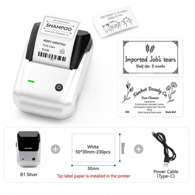 Innovastore Labelprinter - Draadloze labelmaker - Stickerprinter - Etiketteermachine - Labelmaker - Thermische Printer - Zilver