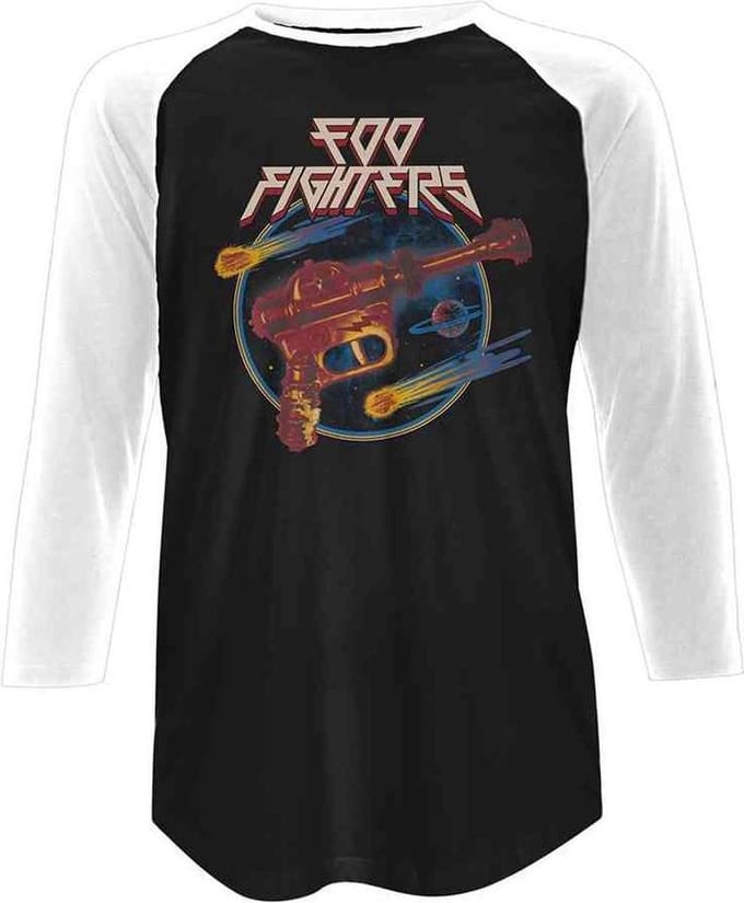 Foo Fighters Raglan top -M- Ray Gun Zwart/Wit