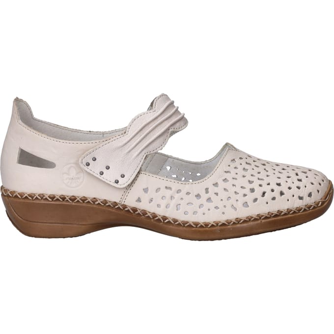 Rieker Dames Bandschoen - 41399-60 Lichtbeige - Maat 41