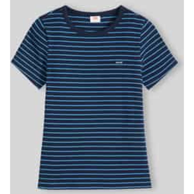 slim fit T-shirt van katoenmix met gestikt logo