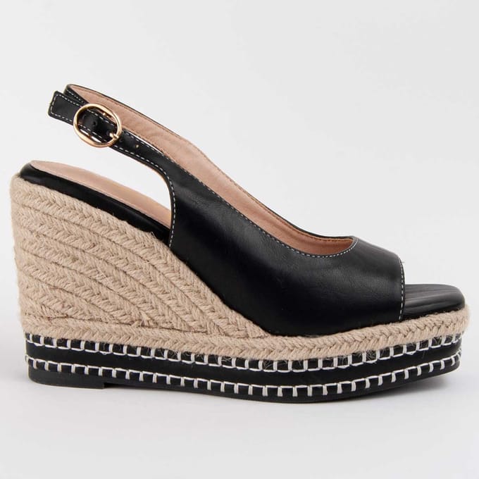 Sandale compensée pour femme. Montevita Salia 102916 38 noir