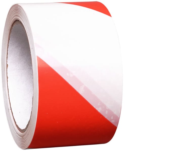 Proline vloermarkering tape vinyl gestreept 33 meter x 7.5 cm (lxb) - rood/wit