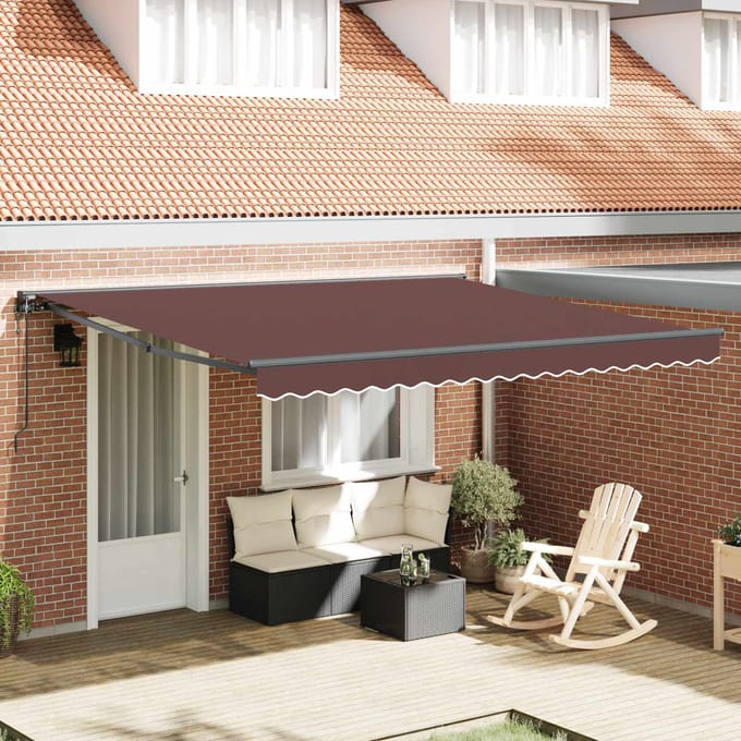 vidaXL - Zonnescherm - Frame - Bruin - 400 - × - 300 - cm - Polyester - met - PU-coating