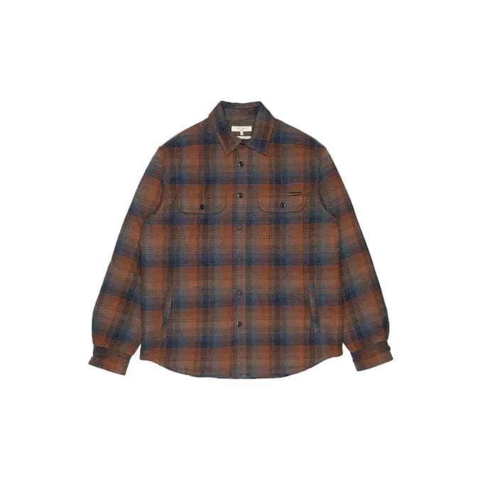 Nudie Jeans Glenn Overhemd Met Lange Mouwen Bruin M Man