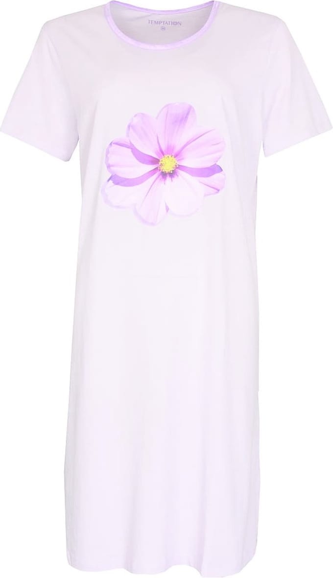 Temptation Dames Bigshirt - Bloemenprint - Paars - Maat 3XL