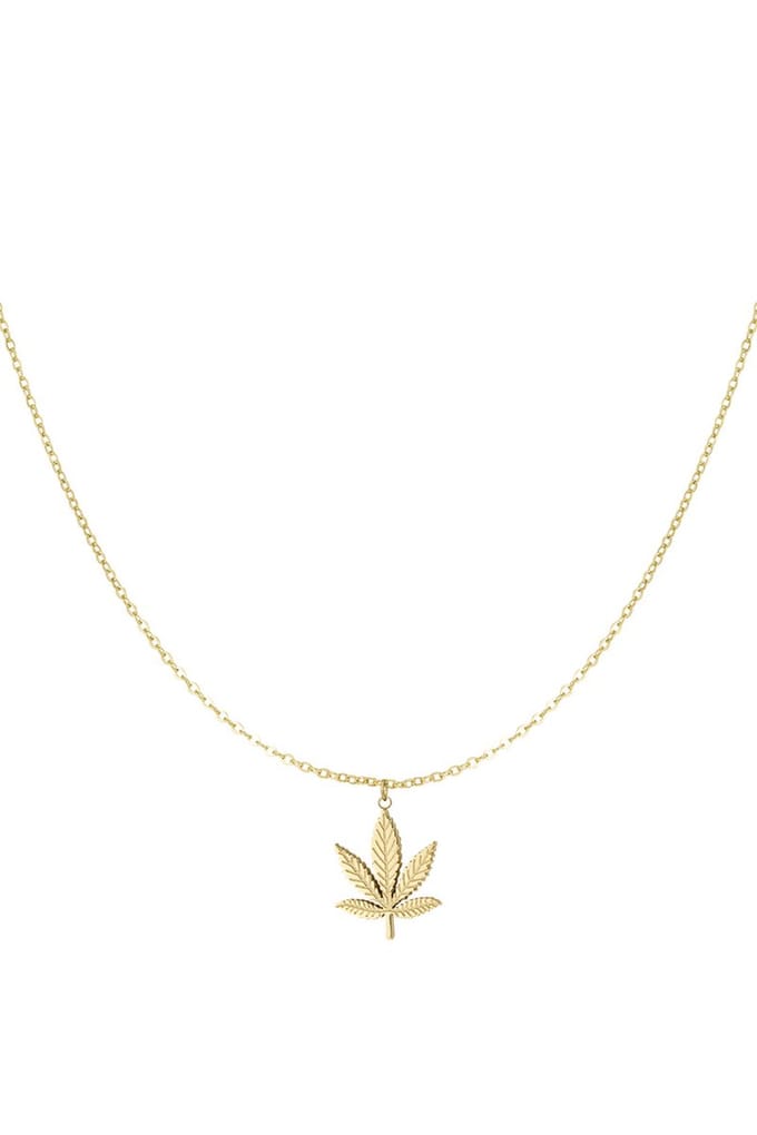 Bijoutheek Collier Cannabis Goud