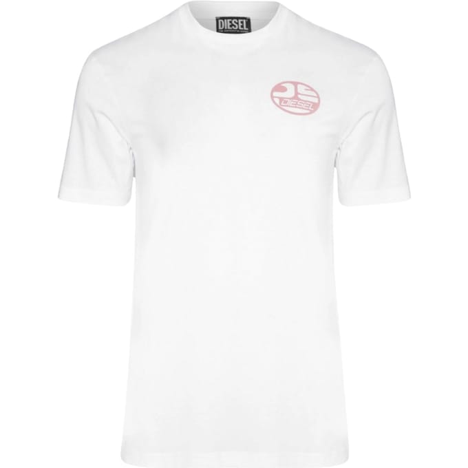 Diesel ovaal DS-logo helderwit T-shirt
