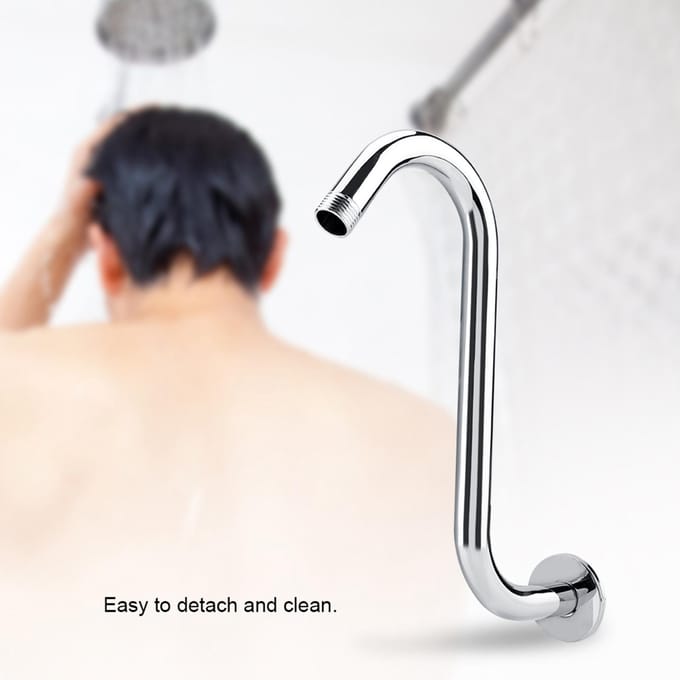 Badkameraccessoire 8 inch 201 Roestvrij Staal Hoge Verhoging S-vormige Doucheverlengingsarm white