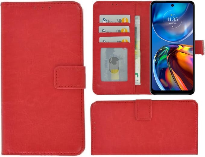 MoDo hoesje Geschikt voor Motorola Moto E32/ E32s - Kunstleer Book Case - Rood