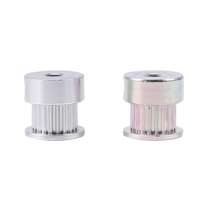 2 stuks Aluminiumlegering Tandwiel Katrol 5mm Binnendiameter 20 Tanden voor 3D-printer white