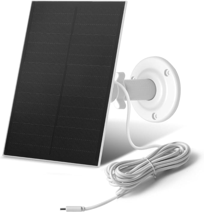 Zonnepaneel voor Bewakingscamera - 4W USB Zonne-energie, Waterdicht en Verstelbare Houder