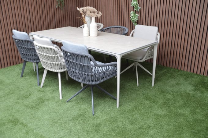 Hartman Kyra dining tuintafel 180x90 cm. - Latte