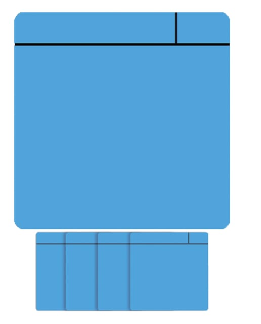 Magneet scrum - 75x75mm - lichtblauw - 5 stuks