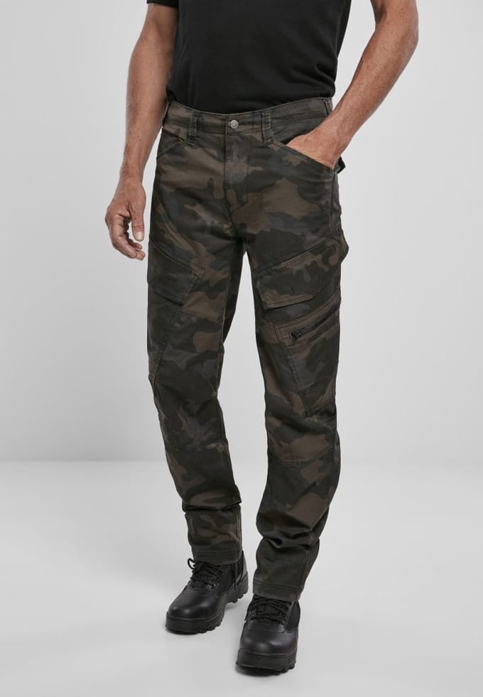 Brandit - Adven Slim Fit Cargobroek - S - Zwart/Bruin