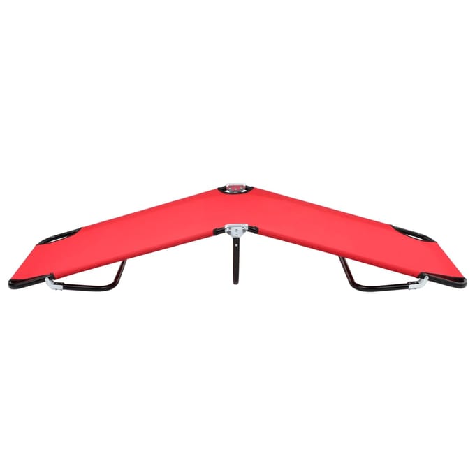 vidaXL - Ligbed - inklapbaar - staal - rood