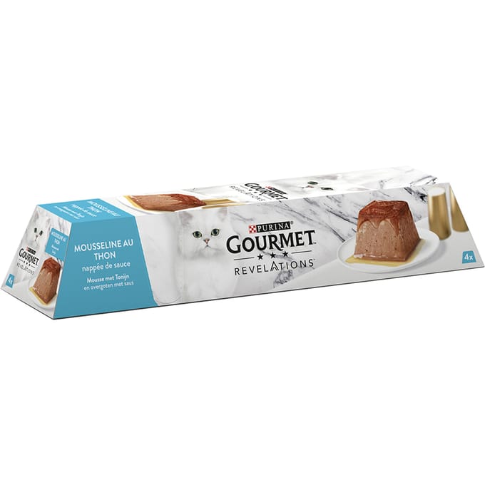 12x57g Mousse met Tonijn Gourmet Revelations Kattenvoer