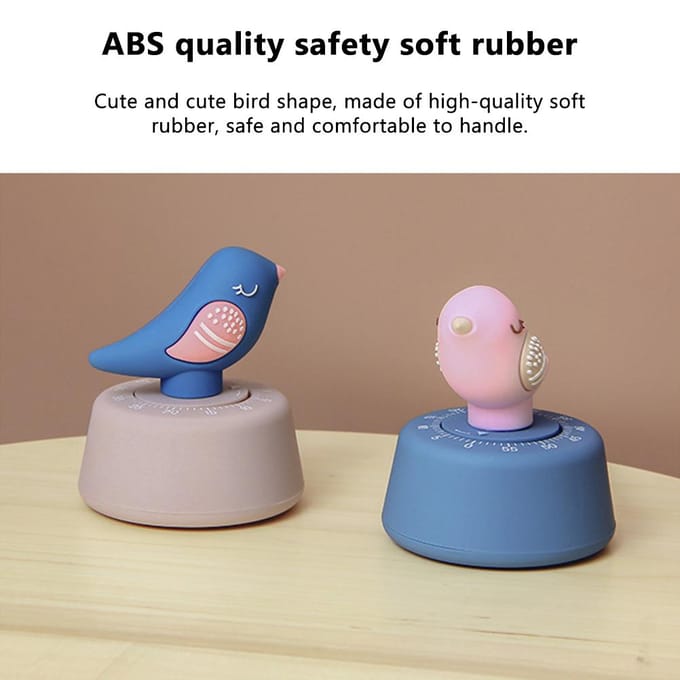 Schattige Cartoon Vogel Timer Keuken Alarm Timer Tijdmanagement Tool Aftelklok Herinneringstimer gray