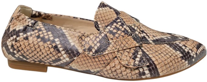 Gabor 84.131.32 Instappers Beige/Zwart Slangenprint Leer Dames - Beige/Zwart - 36.5