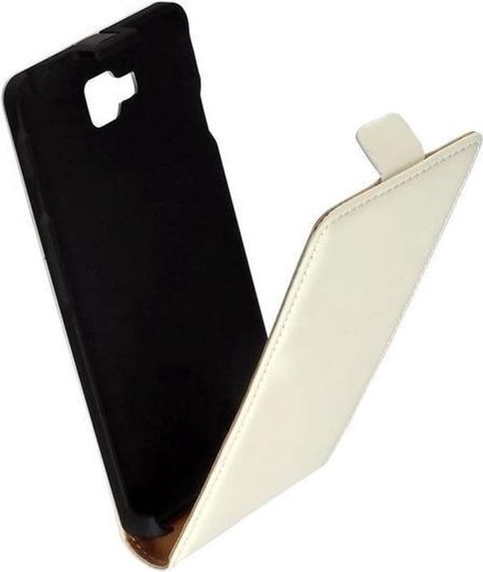 Lelycase Premium Lederen Flip case Telefoonhoesje LG Optimus L9 2 Creme Wit