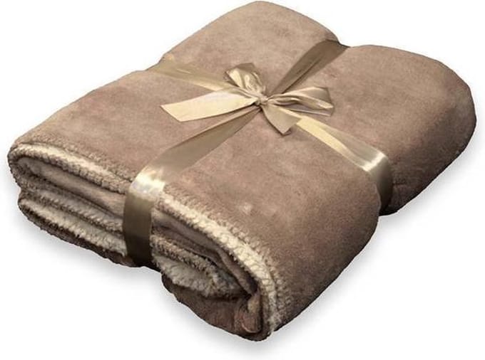 Unique Living Coby - Fleece polyester - Plaid - 130x160 cm - Warm taupe
