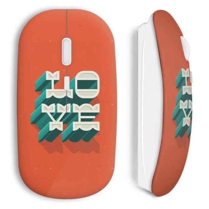Souris sans Fil - love - 3D - Orange - USB WiFi - Optique