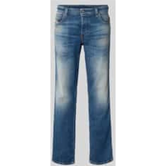 straight fit jeans van katoenmix