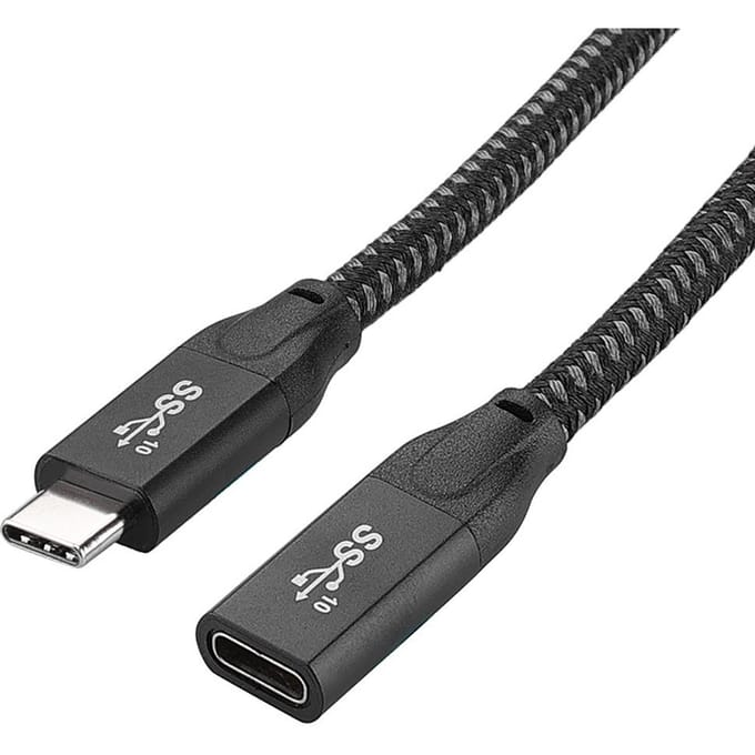 Câble d'extension USB-C 3.1 Gen2 20Gbps PD100W, Charge rapide, vidéo 4K, Compatible avec Thunderbolt3 0.3m noir