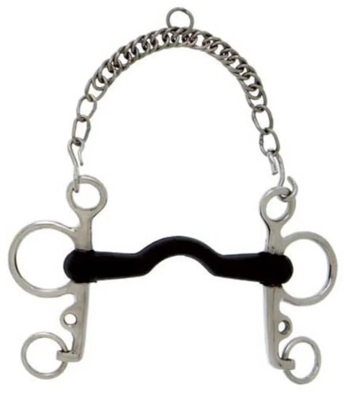 Sefton Pelham Hard Rubber Mondstuk Met Poort Zilver 13.5 cm