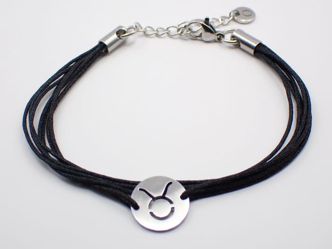 Colure® armband sterrenbeeld Stier zwart koord