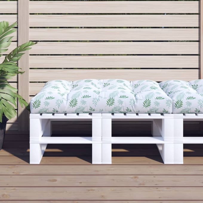 vidaXL - Palletkussen - bladpatroon - 120x80x12 - cm - stof