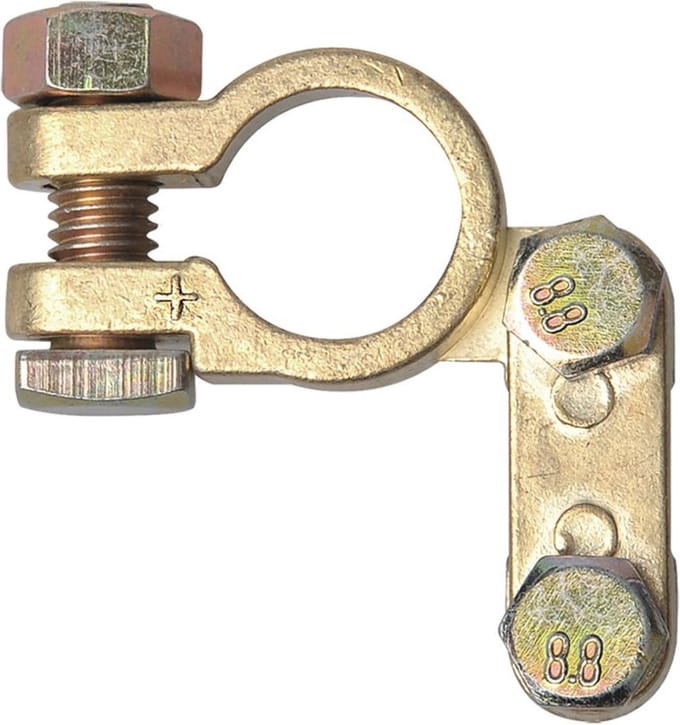 ProPlus Accupoolklem - messing en staal - Ø 18 mm - goud - pluspool