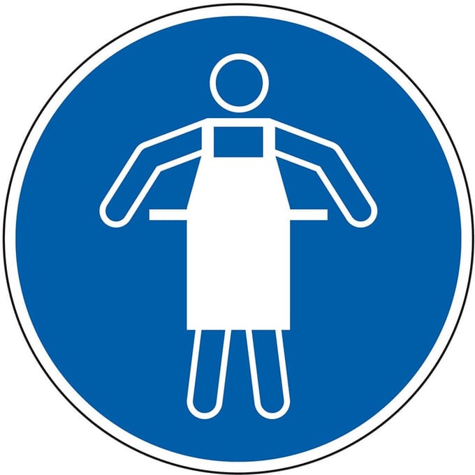 Veiligheidsschort verplicht sticker - ISO 7010 - M026 300 mm